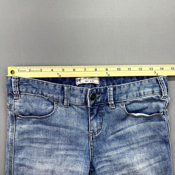 Free People Womens Size 26 Stretch Skinny Slim Straight Jeans Blue Light Wash - Picture 9 of 15